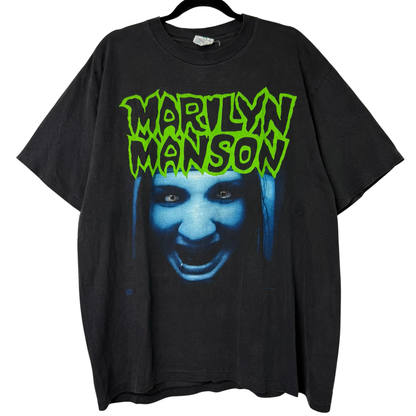 90s Marilyn Manson Blue Face Band T-Shirt Sz XL