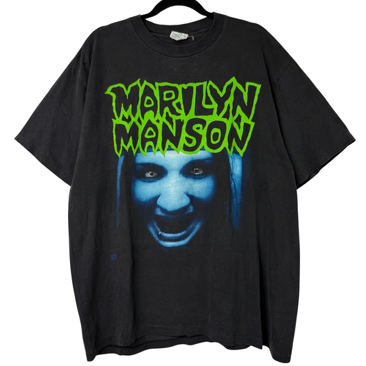 90s Marilyn Manson Blue Face Band T-Shirt Sz XL