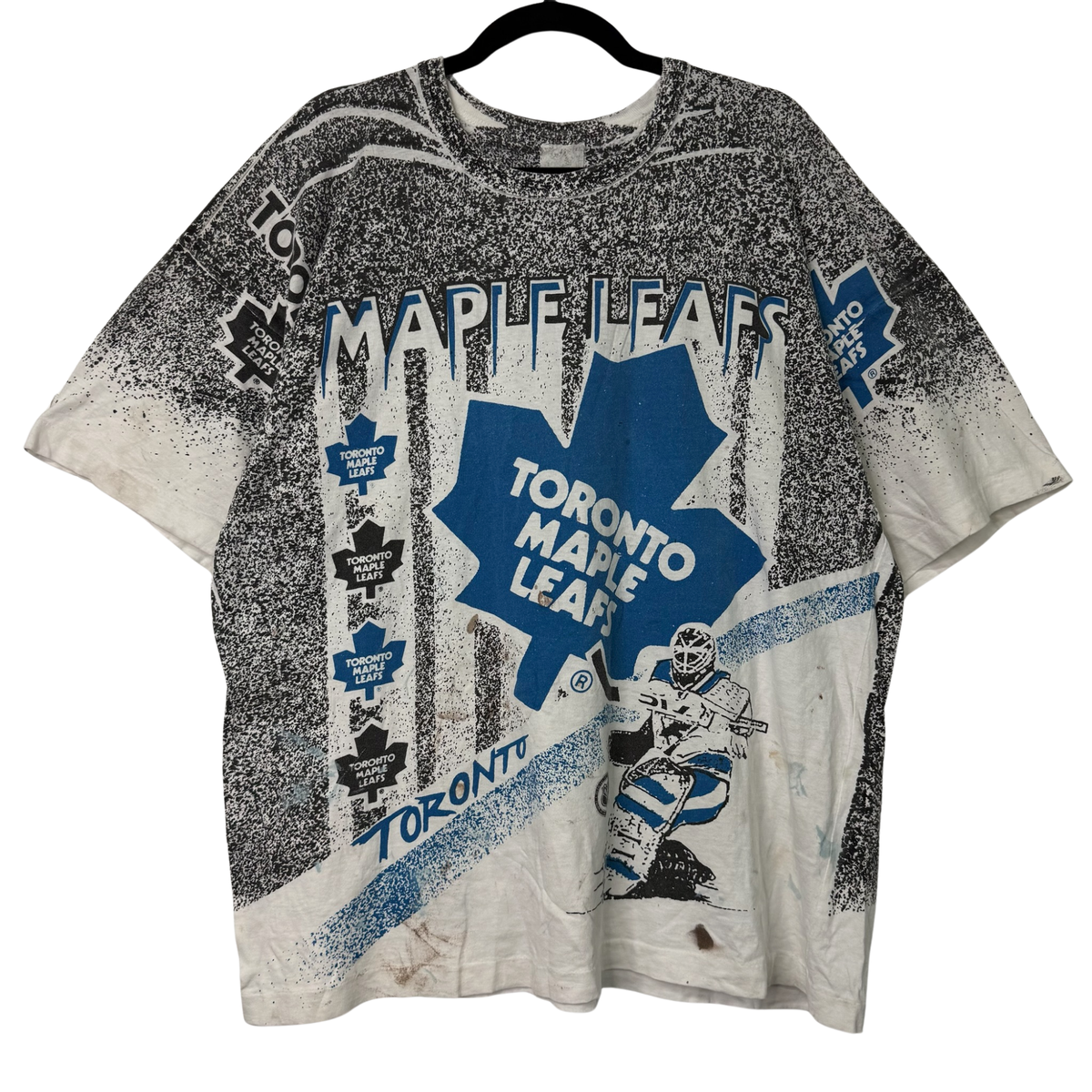 90s Toronto Maple Leafs NHL AOP T-Shirt Sz XL