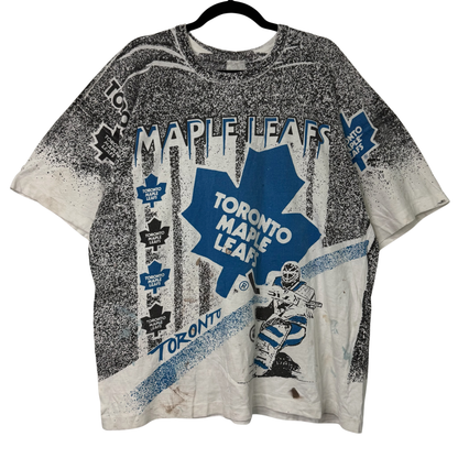 90s Toronto Maple Leafs NHL AOP T-Shirt Sz XL