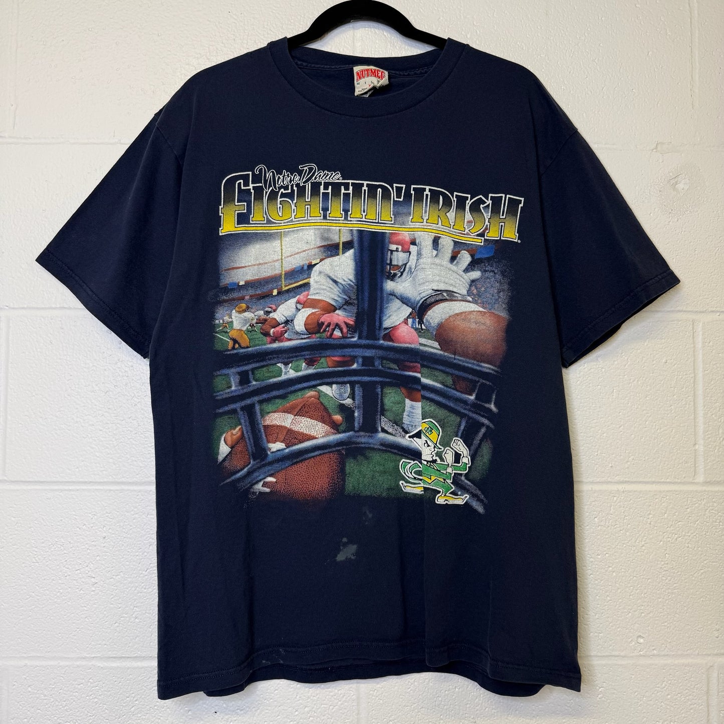 90's Notre Dame Fighting Irish Nutmeg NCAA T-Shirt Sz XL  (B2149)