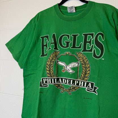 90s Philadelphia Eagles Nutmeg NFL T-shirt Sz XL (B2571)