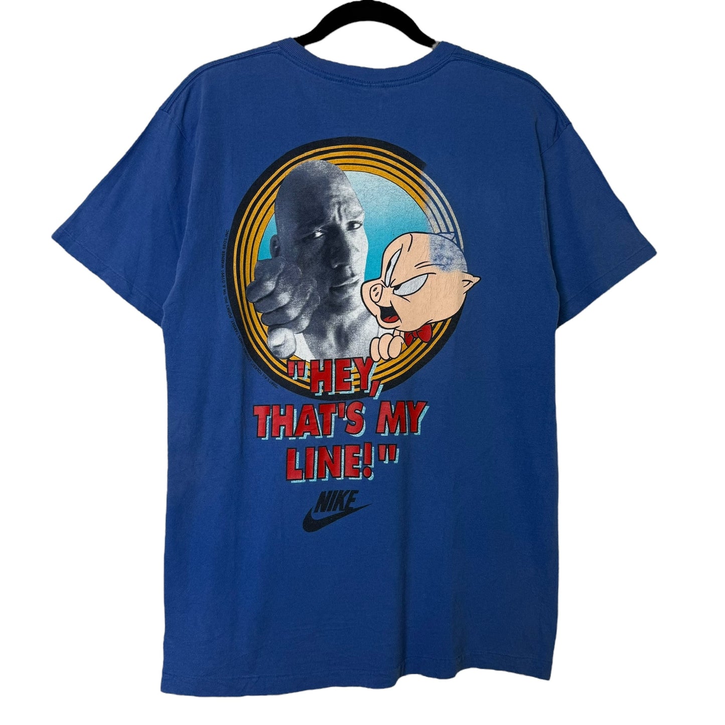 90s Michael Jordan Porky Pig NBA Nike T-Shirt Sz M
