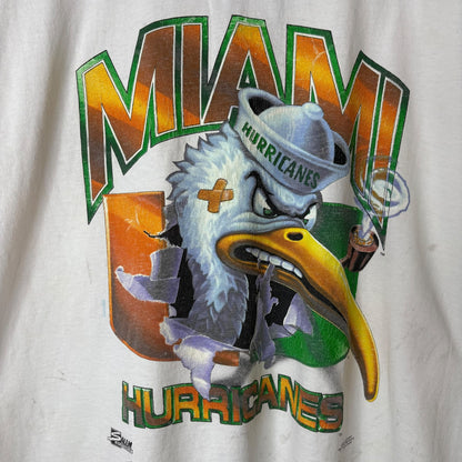 90s Miami Hurricanes T-shirt Sz L (A7299)