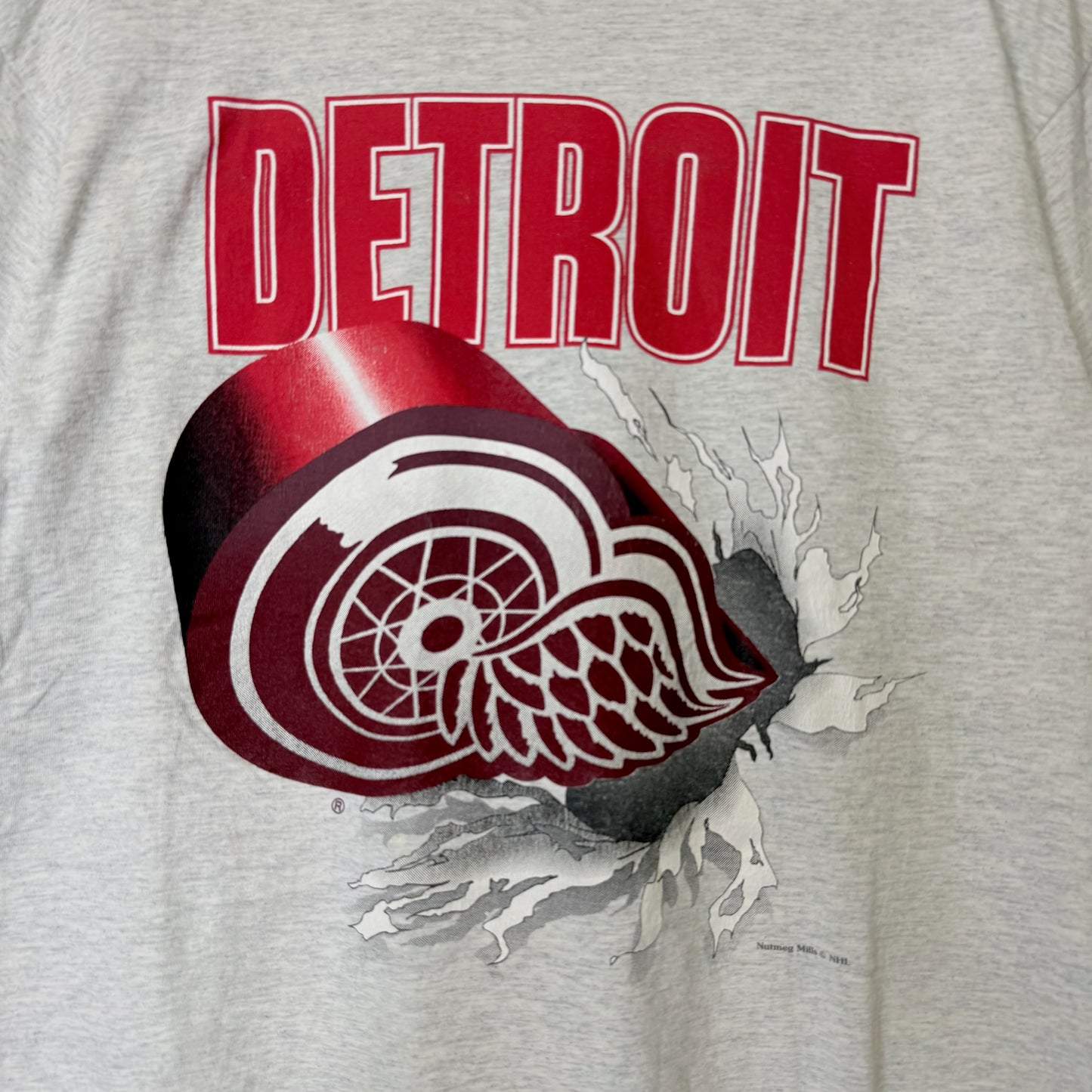 90's Detroit Red Wings NHL Nutmeg Breakthrough T-Shirt Sz XL (B2083)