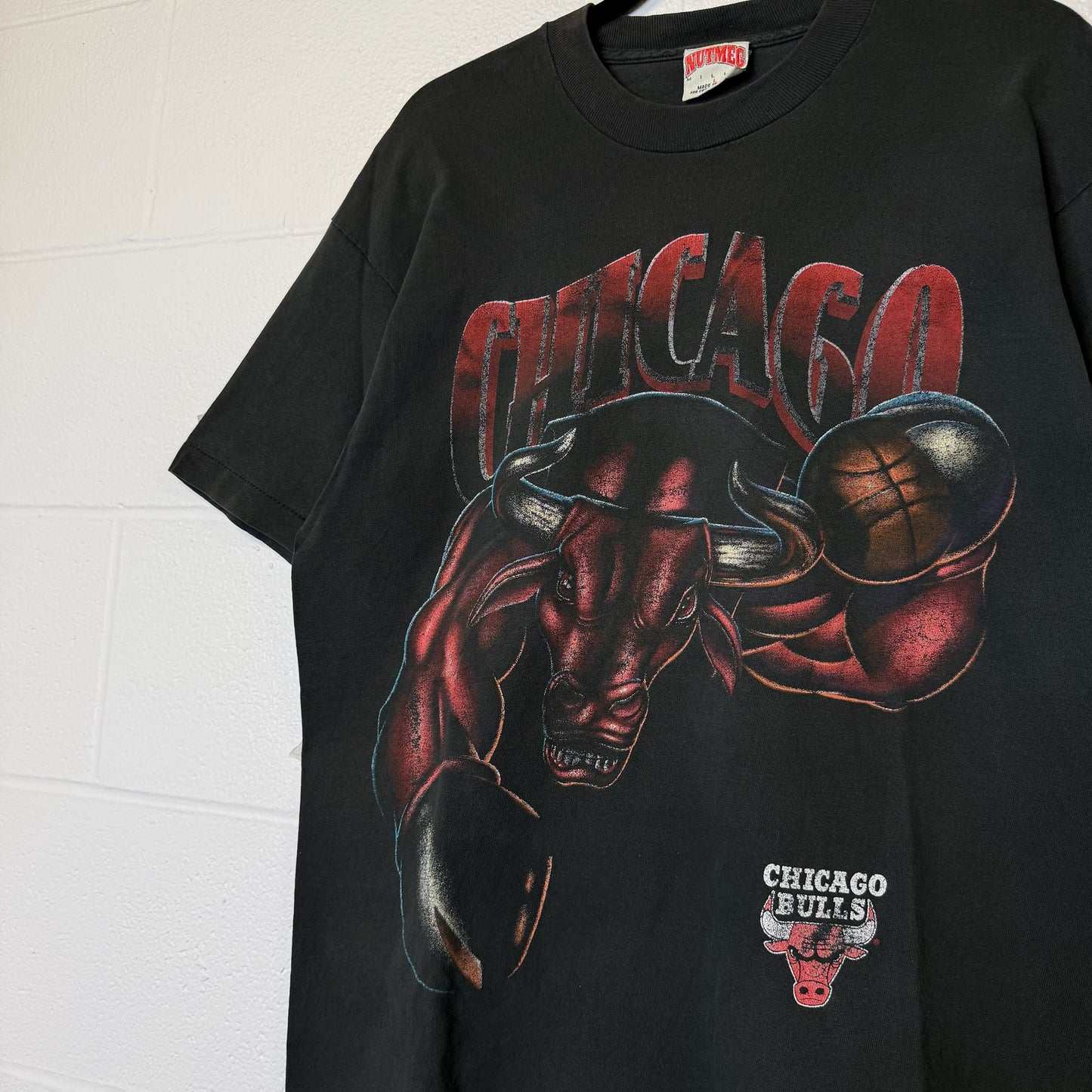 90's Chicago Bulls Nutmeg Breakthrough NBA T-Shirt Sz L (B2528)