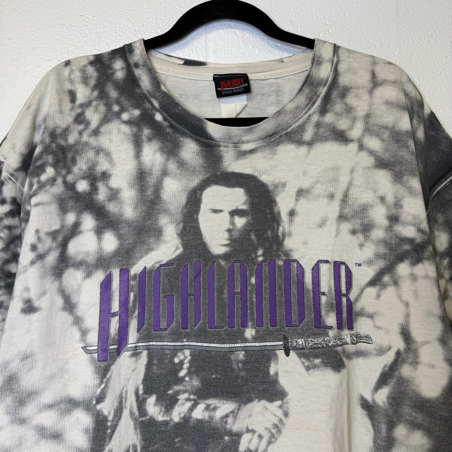 90's Highlander AOP Movie Promo T-shirt Sz XL (B1752)