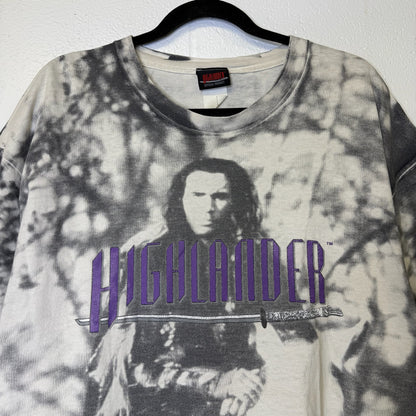 90's Highlander AOP Movie Promo T-shirt Sz XL (B1752)