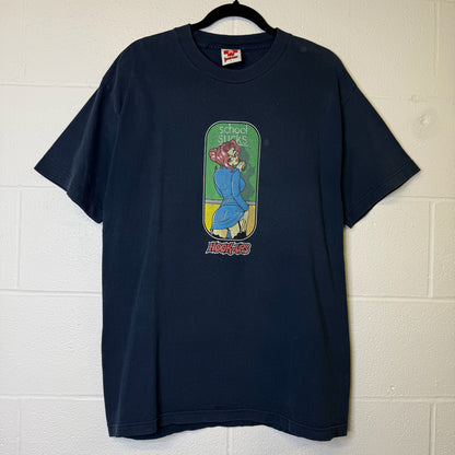 90's Hook-ups School Sucks Skate T-Shirt Sz L (B1701)