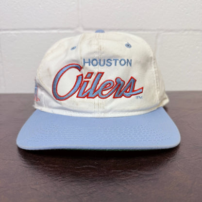 90s Houston Oilers Sports Specialties Script Snapback Hat