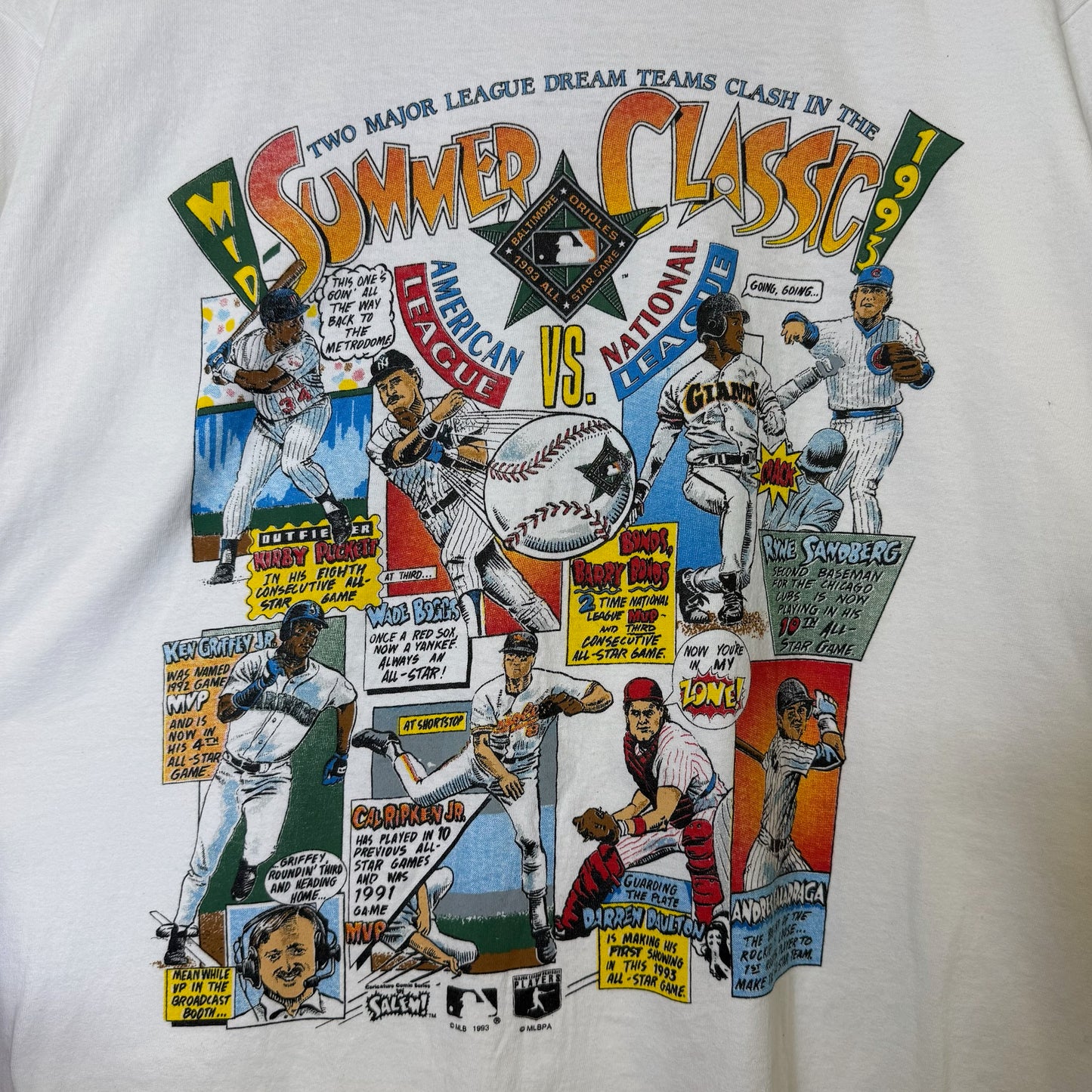 1993 MLB All Star Salem Comic Book T-shirt Sz XL (B1773)