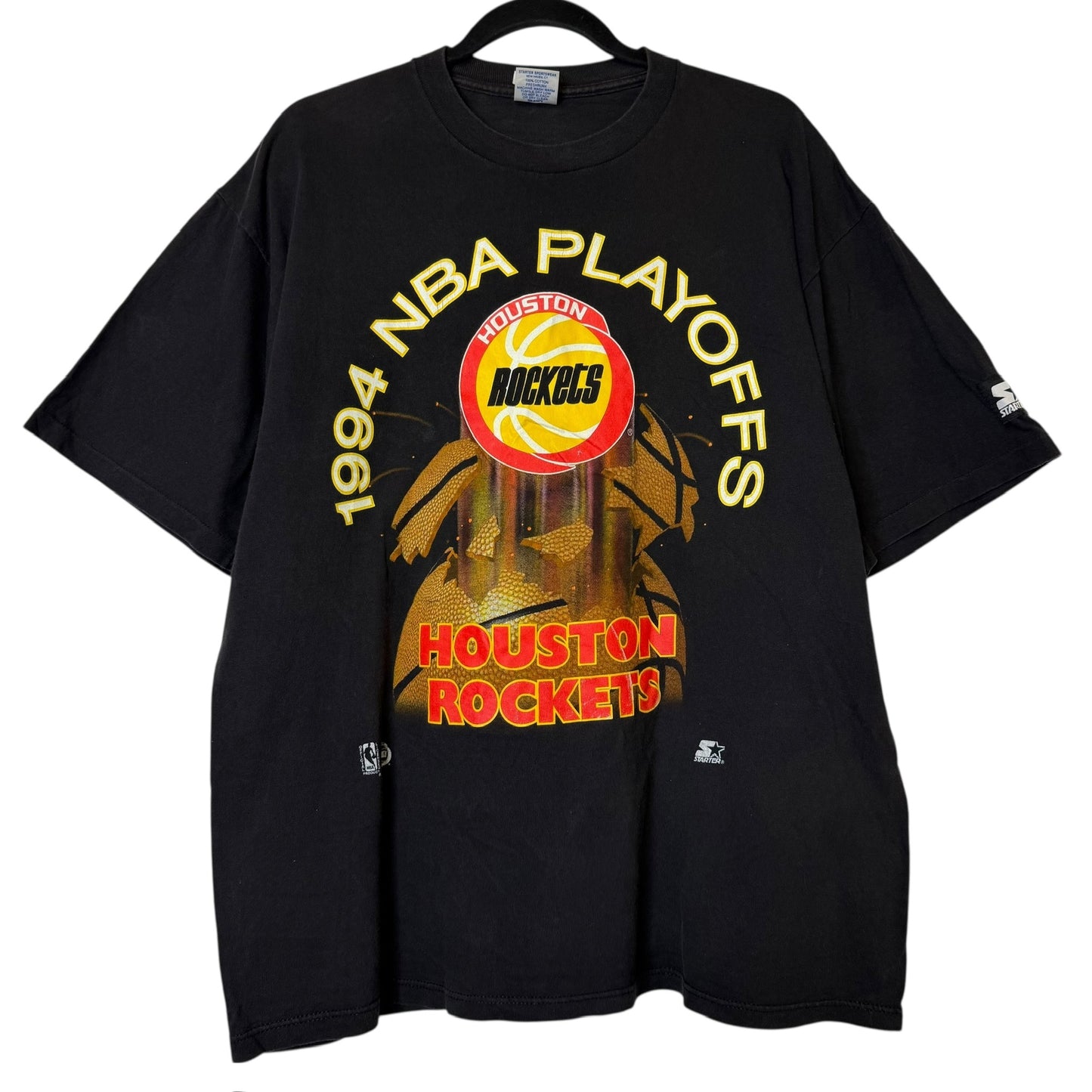 1994 Houston Rockets Starter NBA T-Shirt Sz L (B2200)