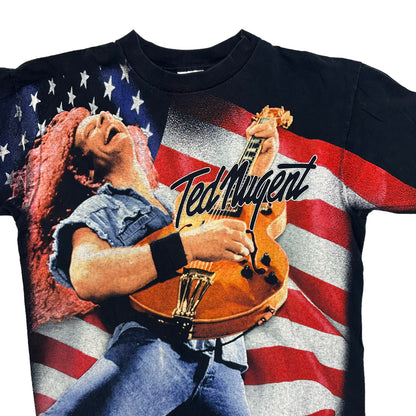 90s Ted Nugent One Nation T-shirt Sz L (A3039)