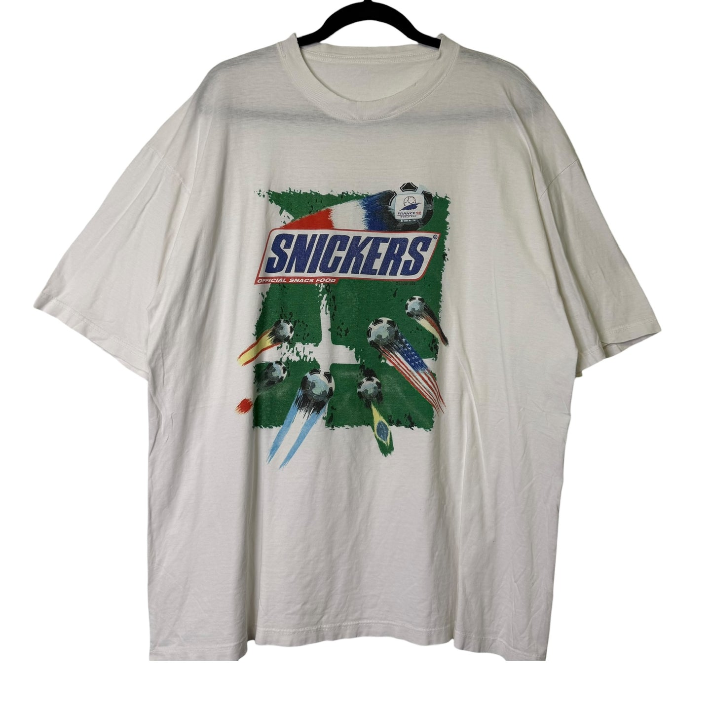 1998 FIFA World Cup Snickers Soccer T-Shirt Sz XL (B1631)