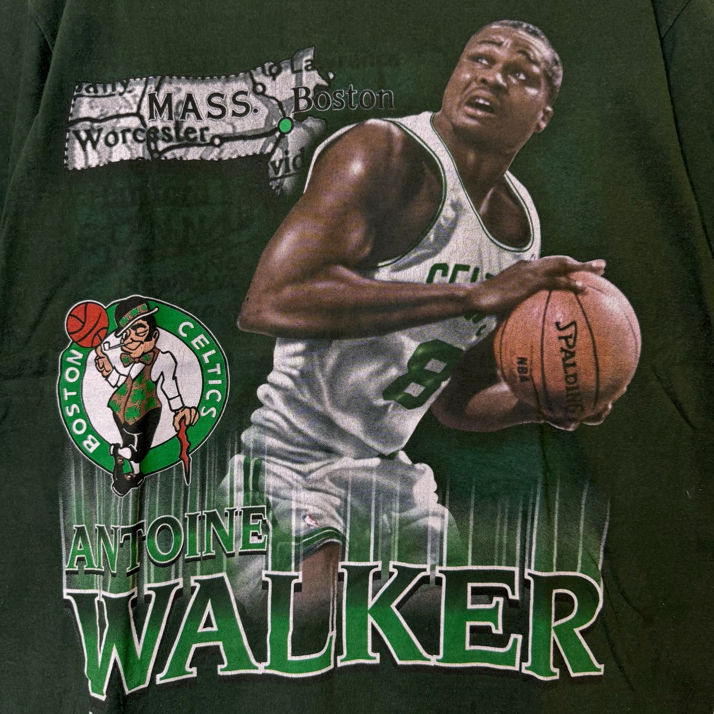90s Antoine Walker Boston Celtics NBA T-Shirt Sz L (B2580)