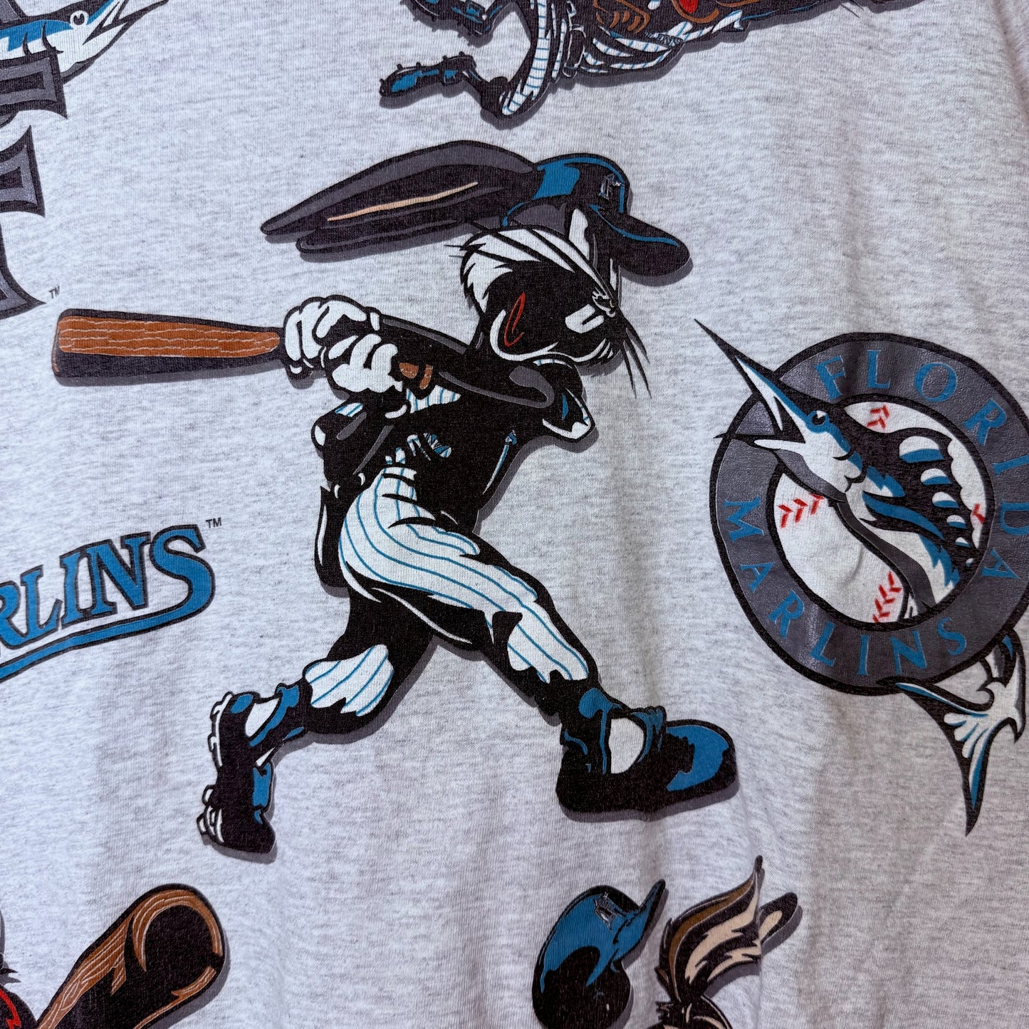 1994 Florida Marlins Looney Tunes MLB T-shirt Sz L (B2388)