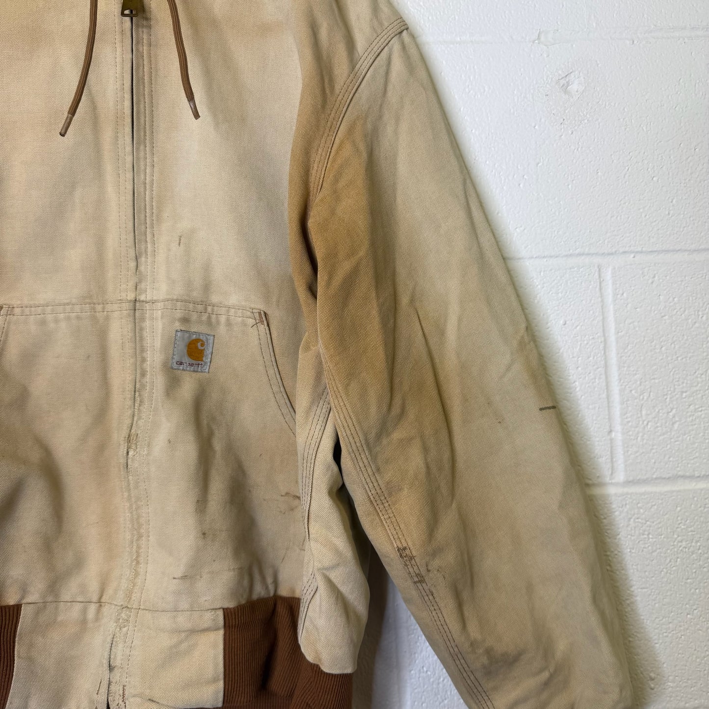 Carhartt Tan Hooded Jacket Sz S (B1781)