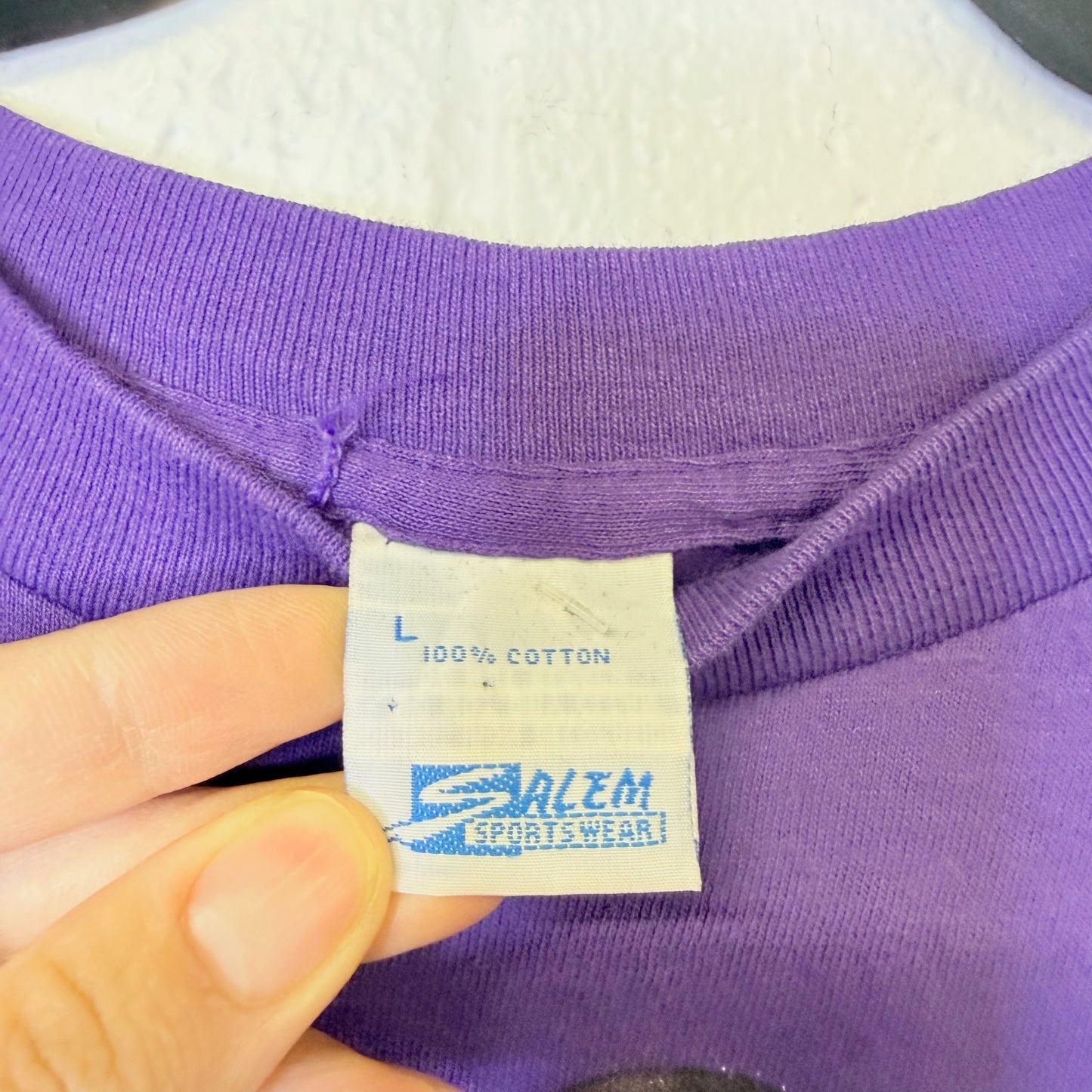 1990 Magic Johnson LA Lakers Salem NBA T-Shirt Sz L (A3093)