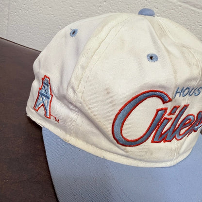 90s Houston Oilers Sports Specialties Script Snapback Hat
