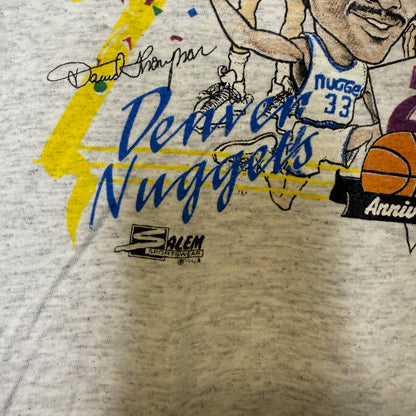 90s Denver Nuggets NBA Silver Anniversary Salem Caricature T-Shirt Sz XL (B2813)