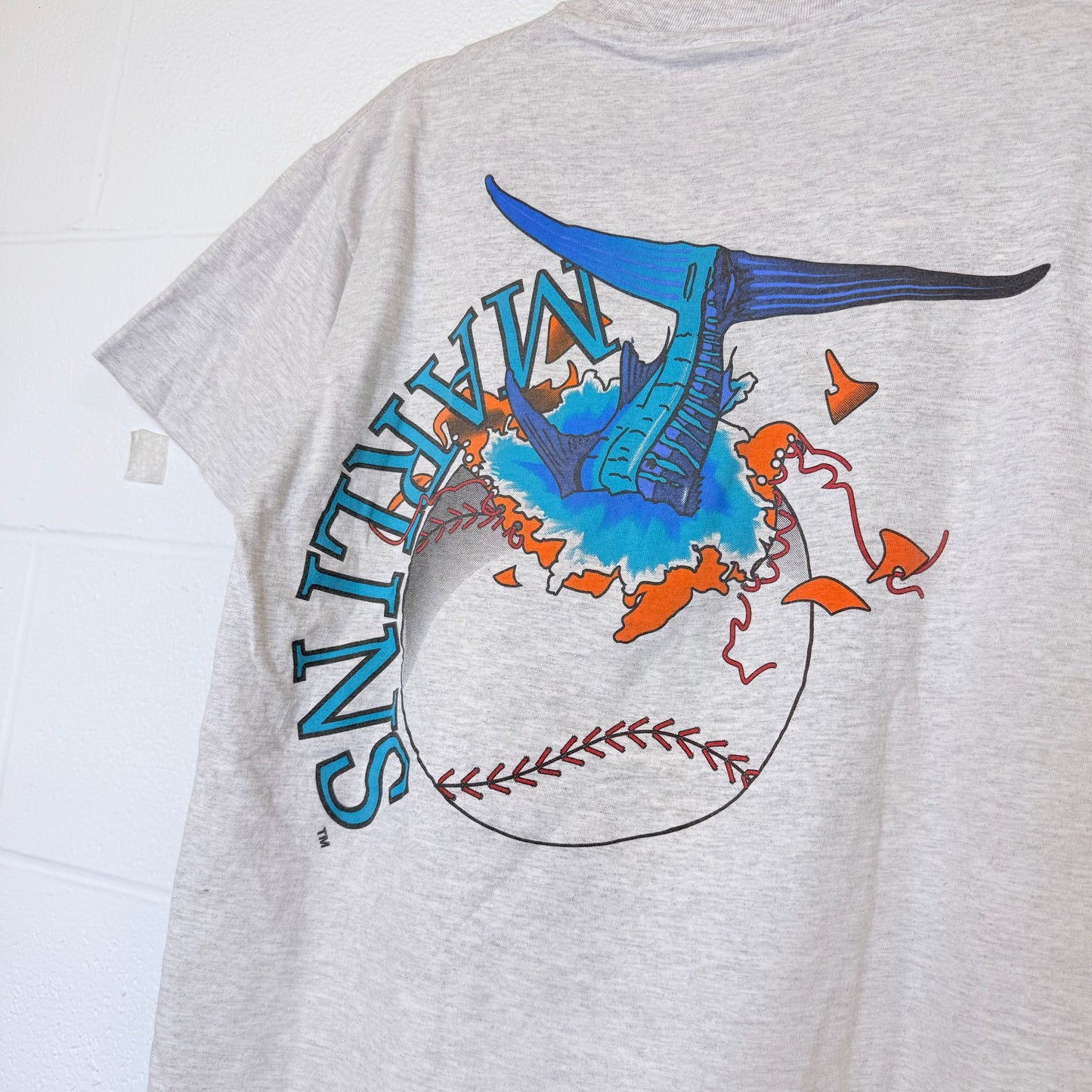 90's Florida Marlins Nutmeg Breakthrough T-shirt Sz L (B2548)