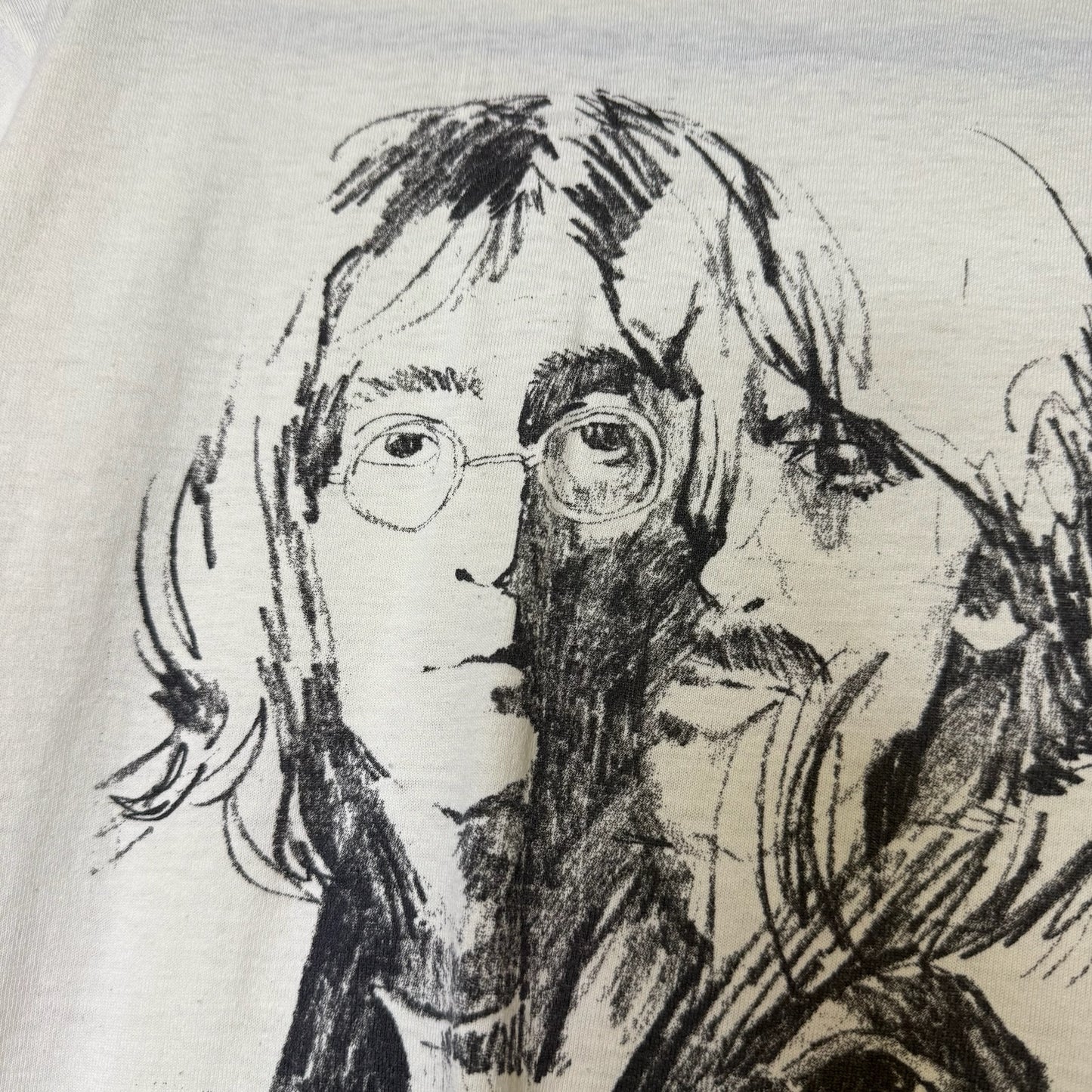 1990 Faces Art John Lennon T-shirt Sz L (B1765)