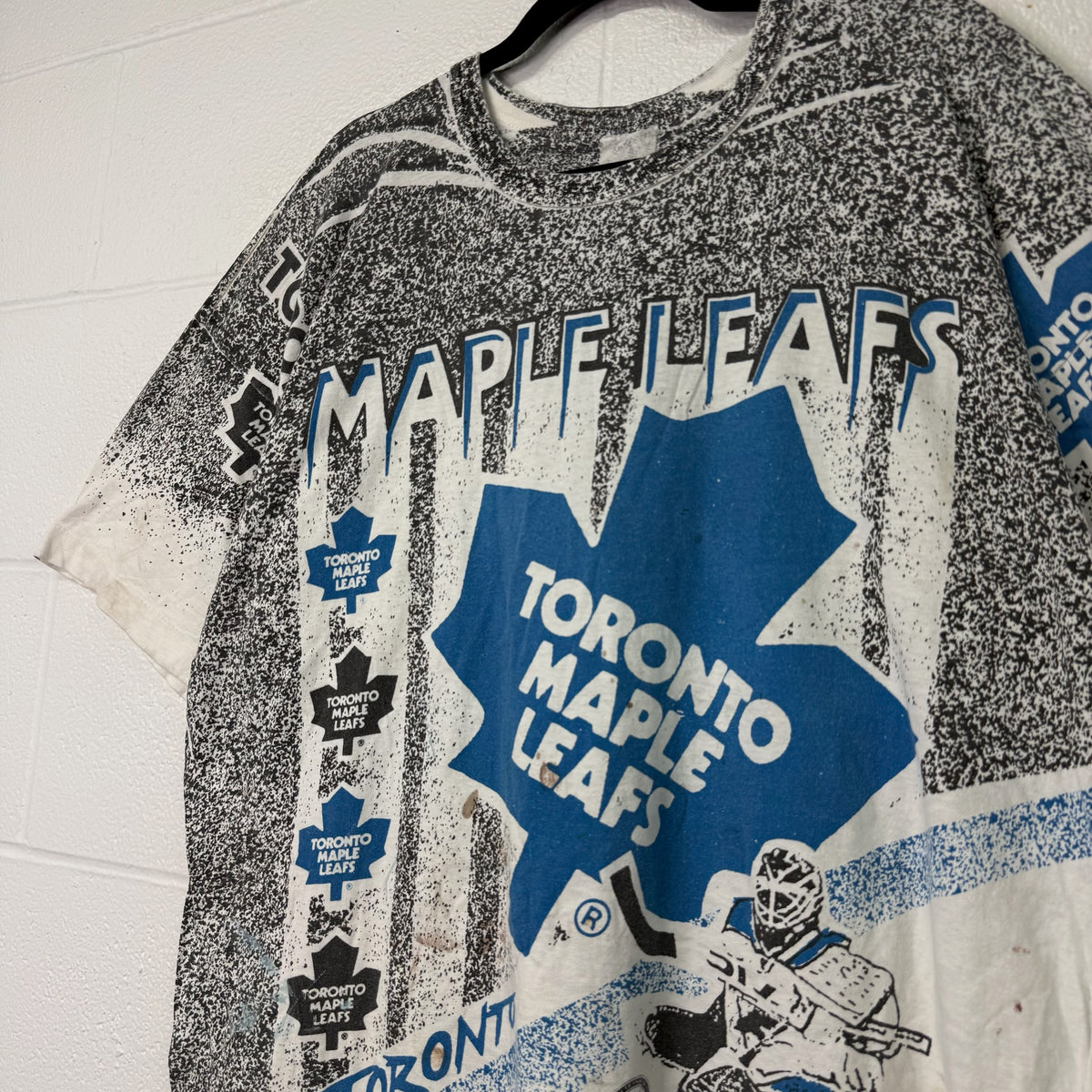 90s Toronto Maple Leafs NHL AOP T-Shirt Sz XL