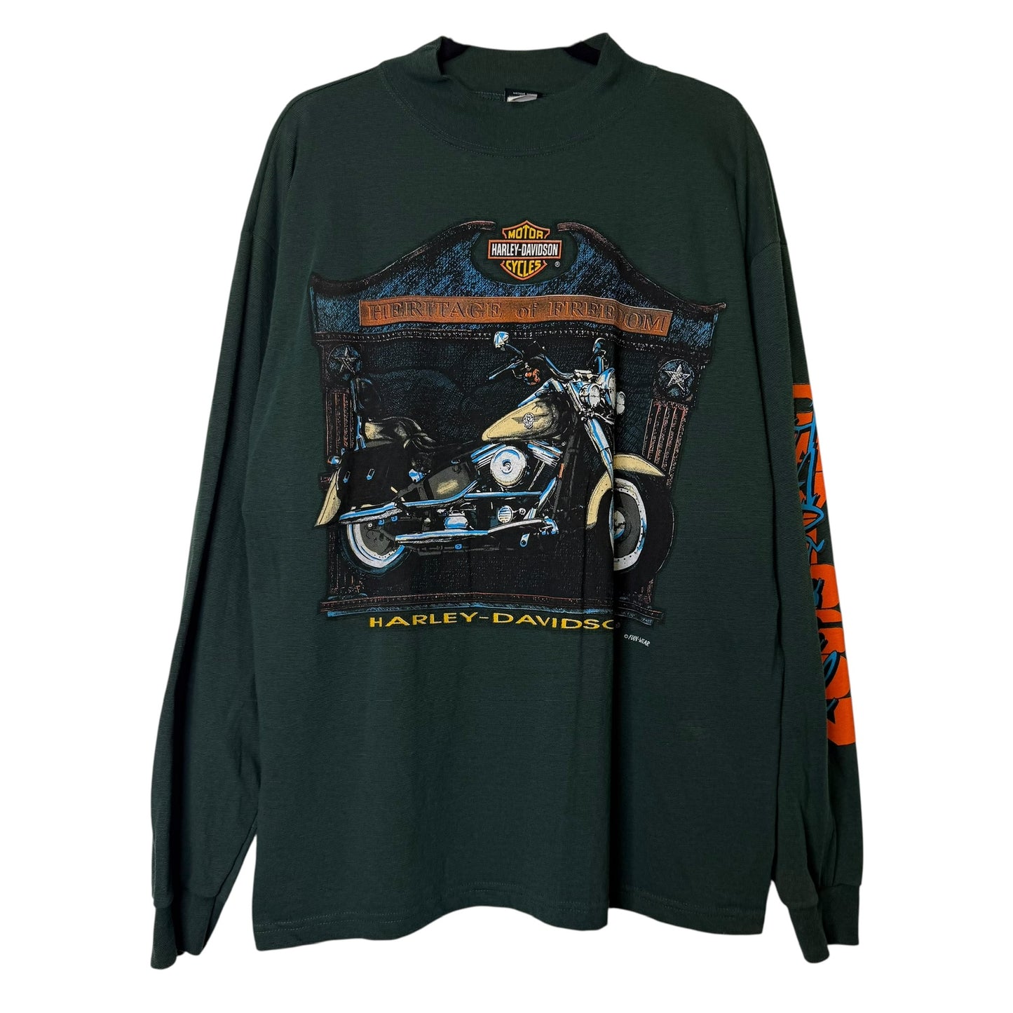 90's Harley Davidson Heritage of Freedom Long Sleeve (Green) Sz L (B583)