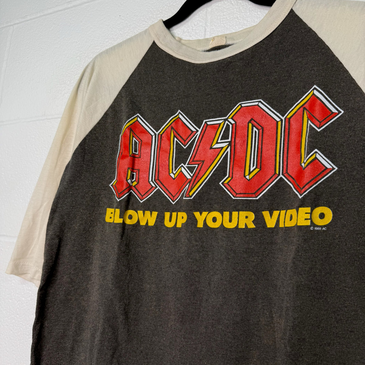 1988 AC/DC Blow Up Your Video Band Raglan T-Shirt