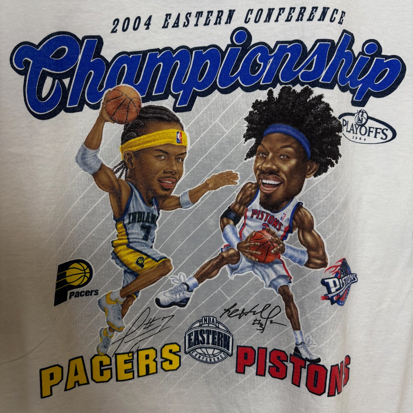 2004 Detroit Pistons vs Indiana Pacers T-shirt Sz XL (A1568)