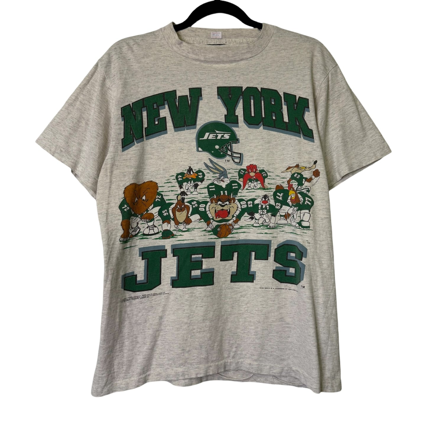 1992 Looney Tunes New York Jets NFL T-Shirt Sz L (B684)