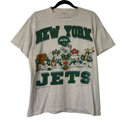 1992 Looney Tunes New York Jets NFL T-Shirt Sz L (B684)