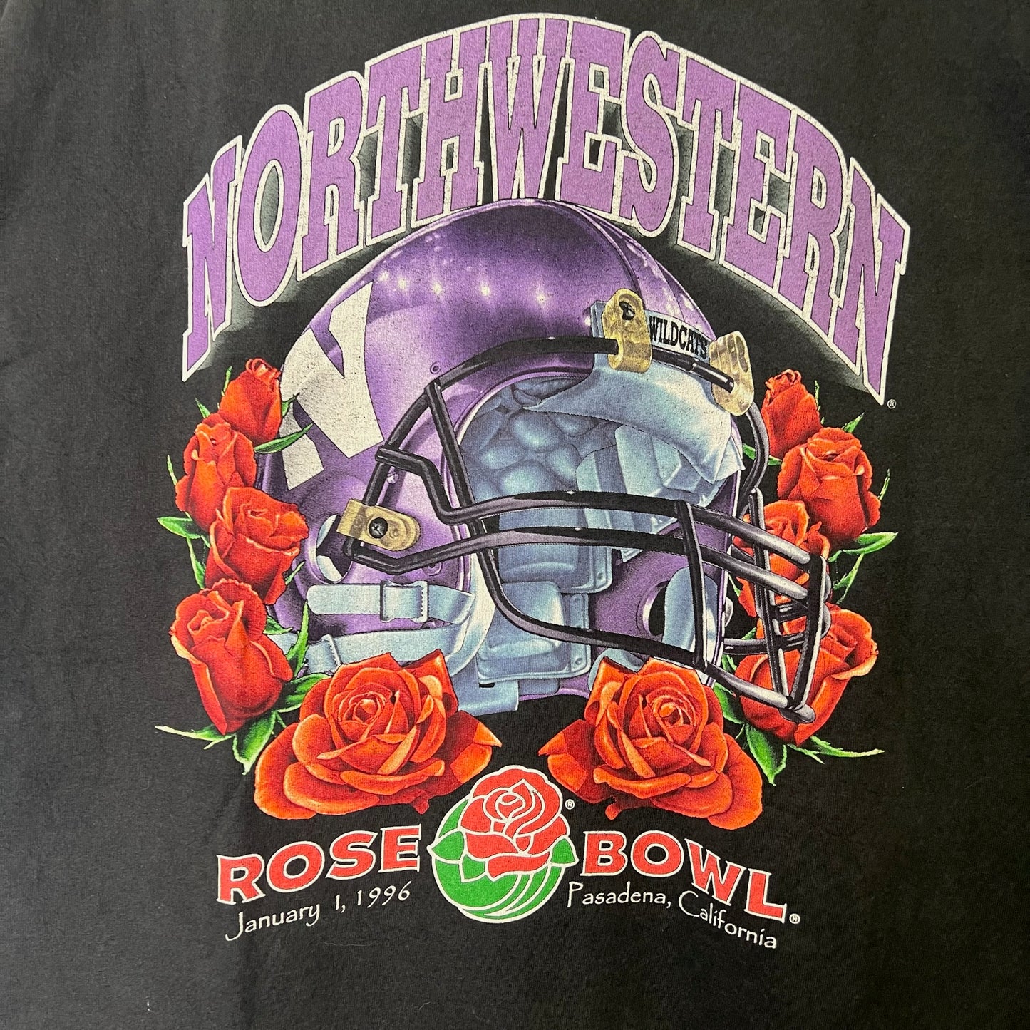 1996 North Western Rose Bowl NCAA T-shirt Sz L (B2439)