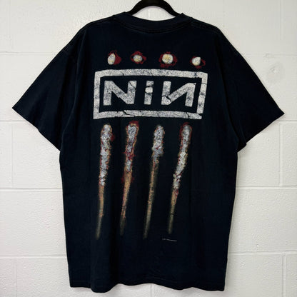 90s Nine Inch Nails NIN Downward Spiral Band T-Shirt Sz XL