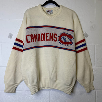 90's Montreal Canadiens Knit Crewneck NHL Sz XL (B1690)