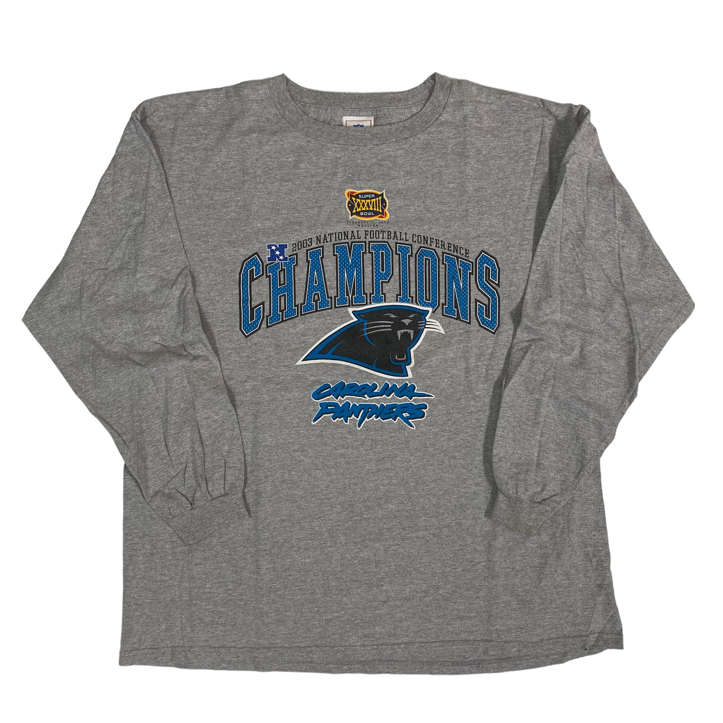 2003 Carolina Panthers Super Bowl Champions Long Sleeve T-shirt Sz XL (A1688)