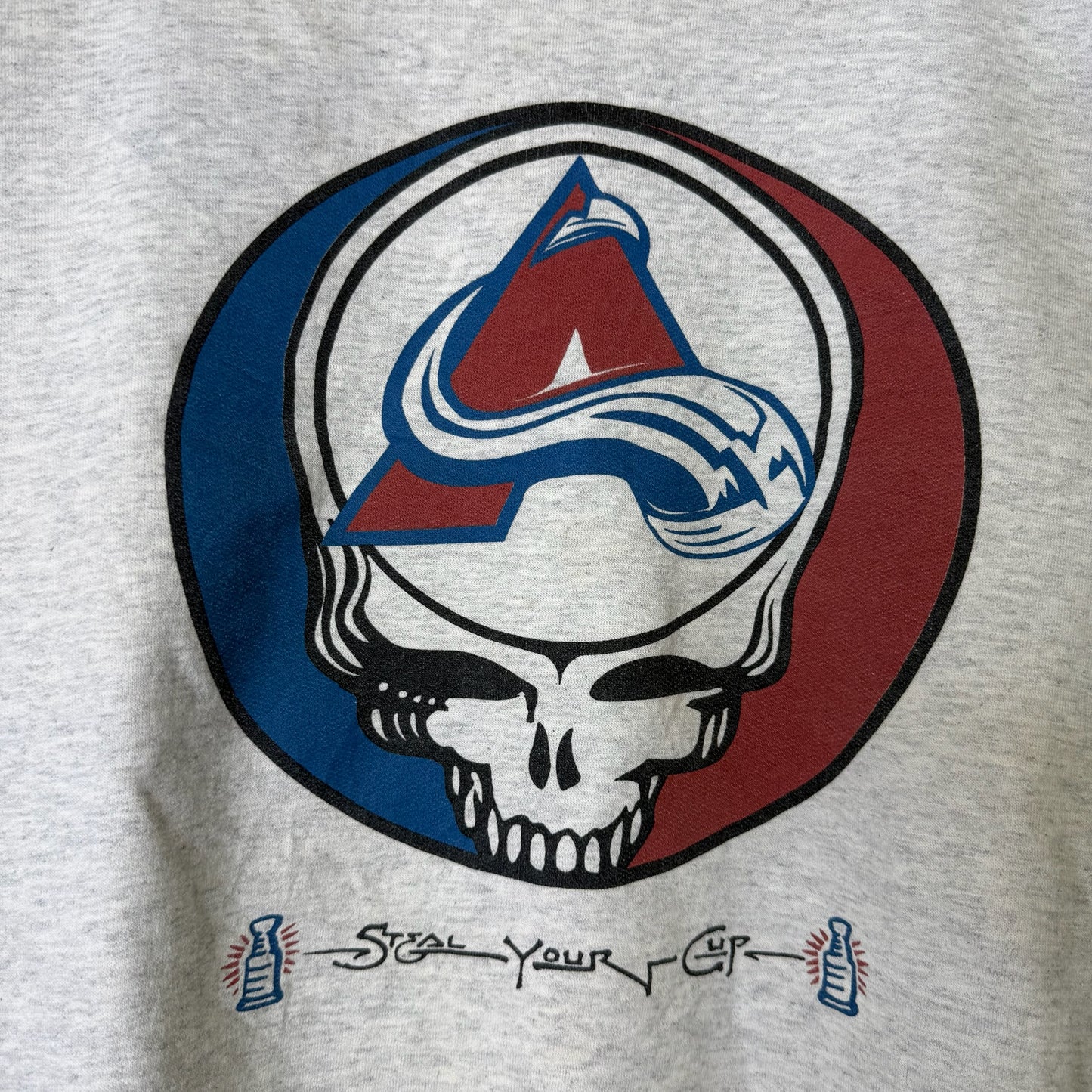 90s Colorado Avalanche Grateful Dead NHL Crewneck Sz M (B2352)