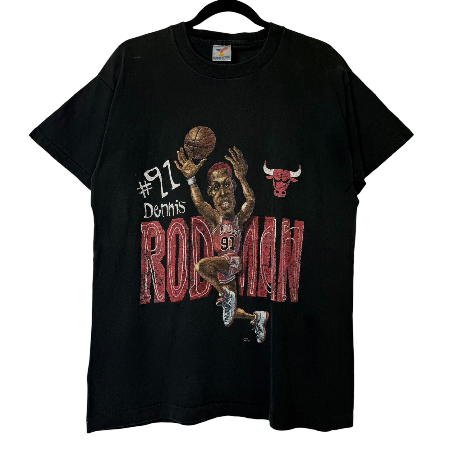 90's Dennis Rodman Chicago Bulls NBA  T-shirt Sz L (B651)