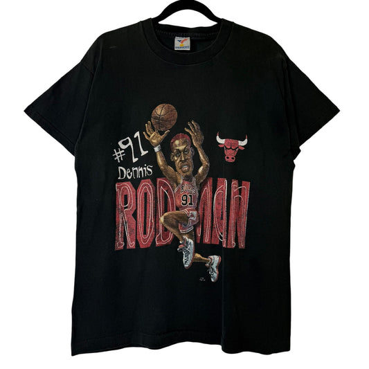 90's Dennis Rodman Chicago Bulls NBA  T-shirt Sz L (B651)
