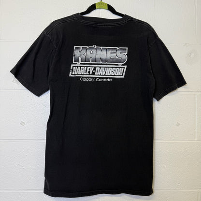 90's Harley Davidson Kane's Calgary Canada Eagle T-Shirt Sz L (B633)