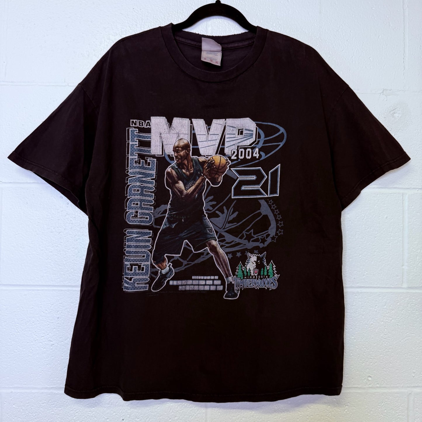 2004 Kevin Garnett Minnesota Timberwolves NBA T-Shirt Sz XL (B2330)