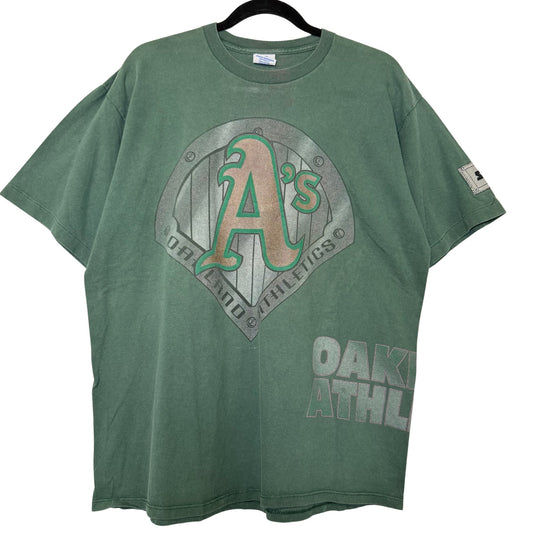 90s Oakland Athletics MLB tarter T-shirt Sz L (B2989)