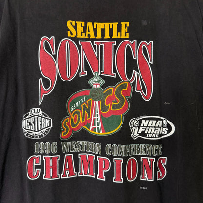 90's Seattle Supersonics NBA T-shirt Sz L (B691)