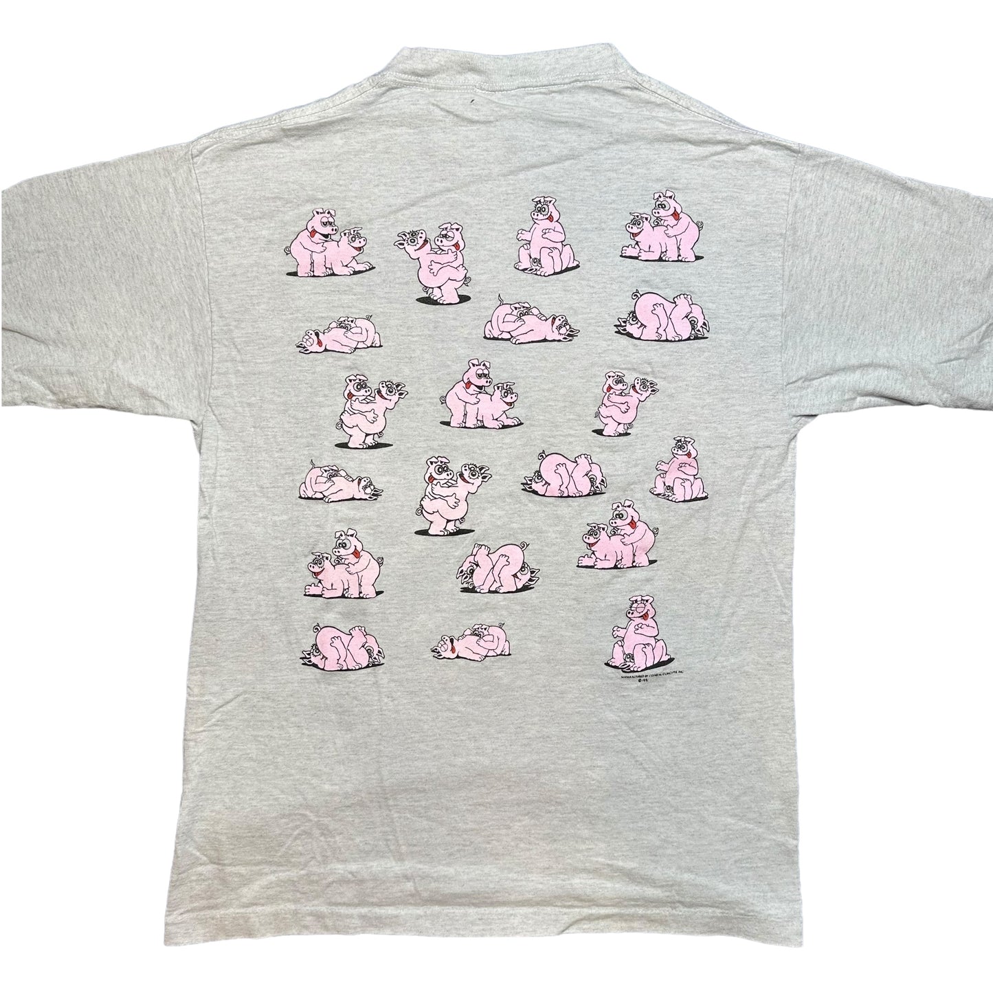 1991 Pigs Sex Positions T-Shirt Sz L (A6033)