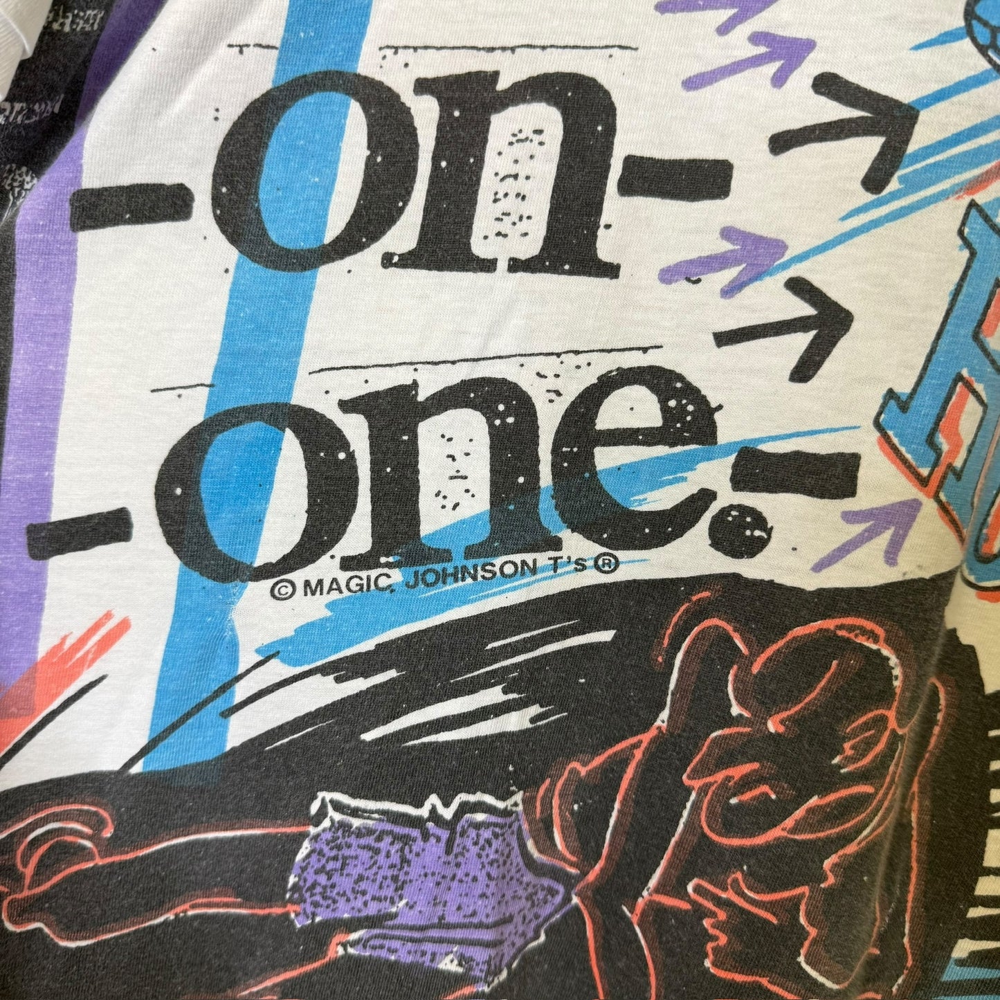 90s Charlotte Hornets Magic Johnson T's NBA AOP Sz 2XL