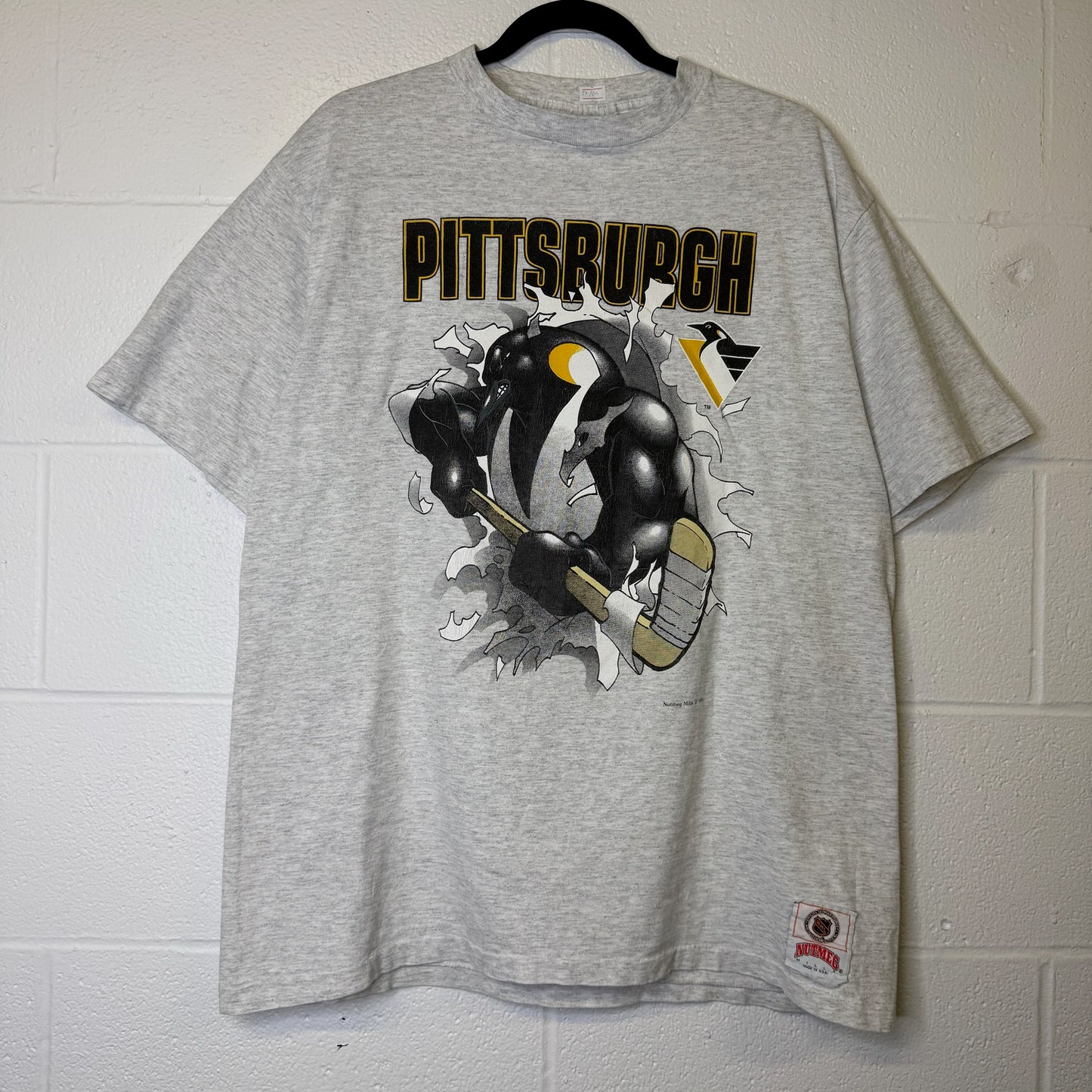90's Pittsburgh Penguins Nutmeg Breakthrough T-Shirt Sz L (B2068)