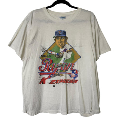 1999 Nolan Ryan New York Rangers MLB Salem T-shirt Sz L (B1645)