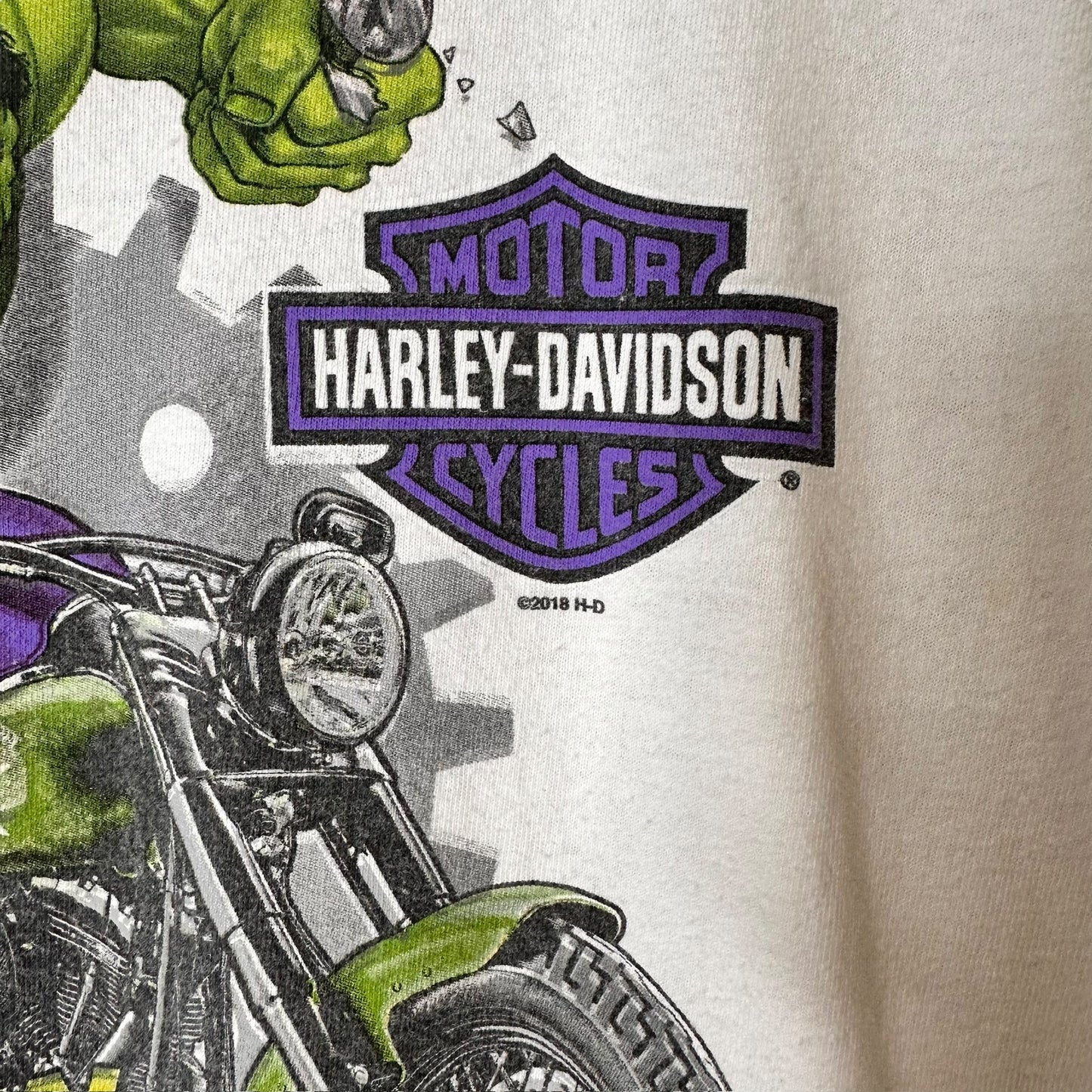 2018 Harley Davidson x Marvel Hulk T-Shirt Sz L (A6333)