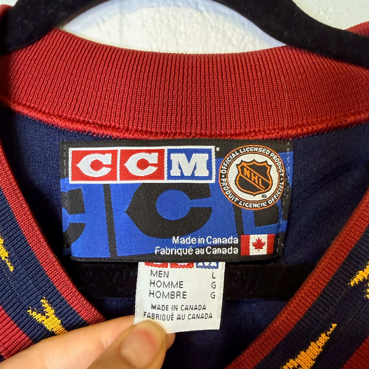 90s Atlanta Thrashers CCM Hockey NHL Jersey Autographed Sz L (B1981)