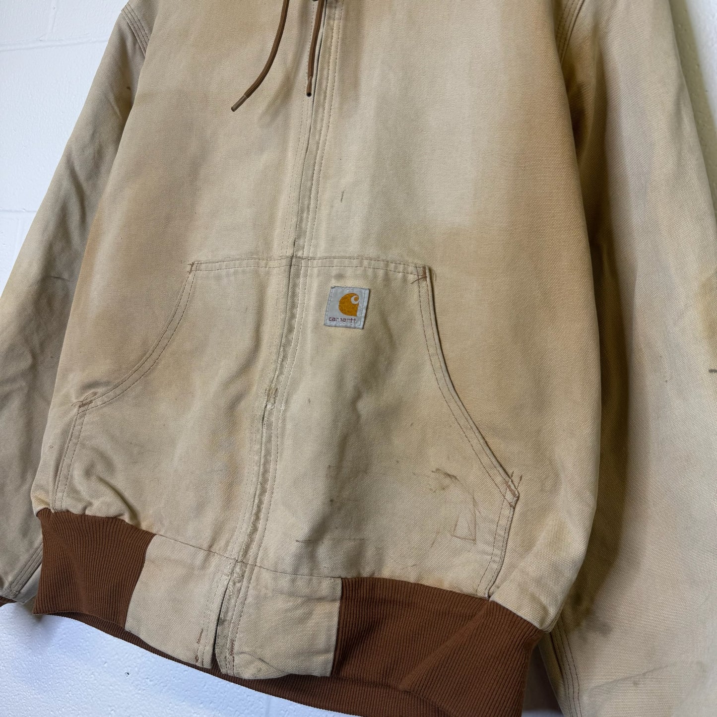 Carhartt Tan Hooded Jacket Sz S (B1781)